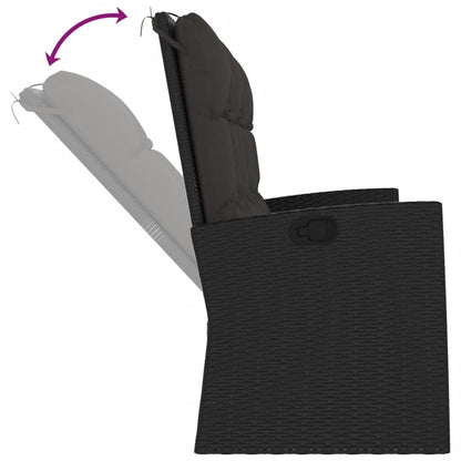 Tuinbank Verstelbaar Met Kussens 173 Cm Poly Rattan