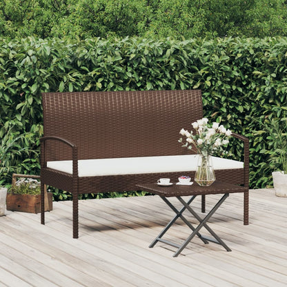 Tuinbank Met Kussen 105 Cm Poly Rattan