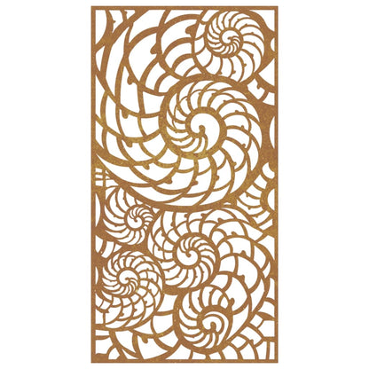 Wanddecoratie Tuin Schelpenontwerp 105X55 Cm Cortenstaal