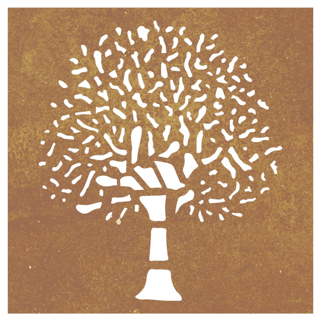 Wanddecoratie Tuin Boomontwerp 55X55 Cm Cortenstaal