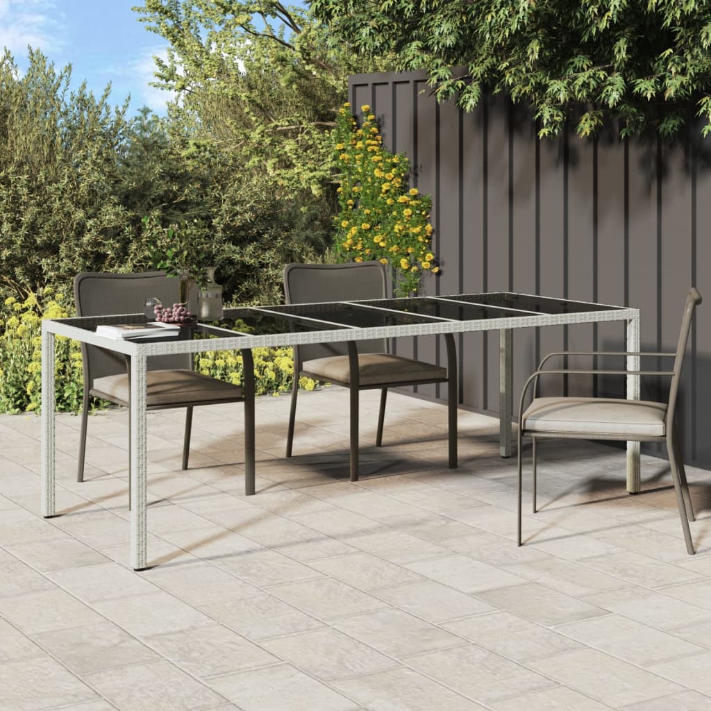Tuintafel 250X100X75 Cm Poly Rattan En Gehard Glas