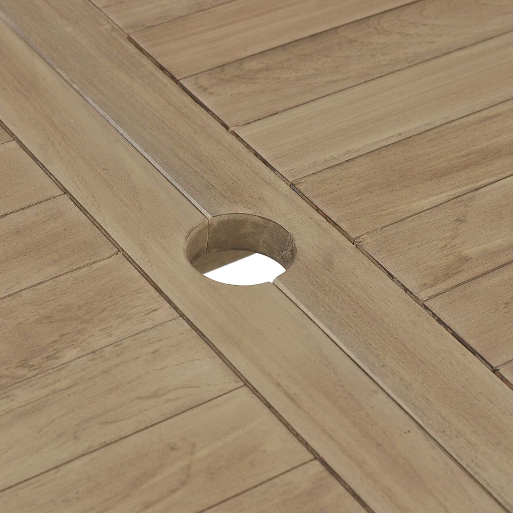 7-Delige Tuinset Massief Teakhout Grijs