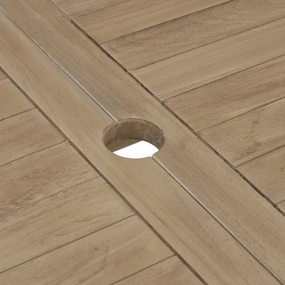 7-Delige Tuinset Massief Teakhout Grijs