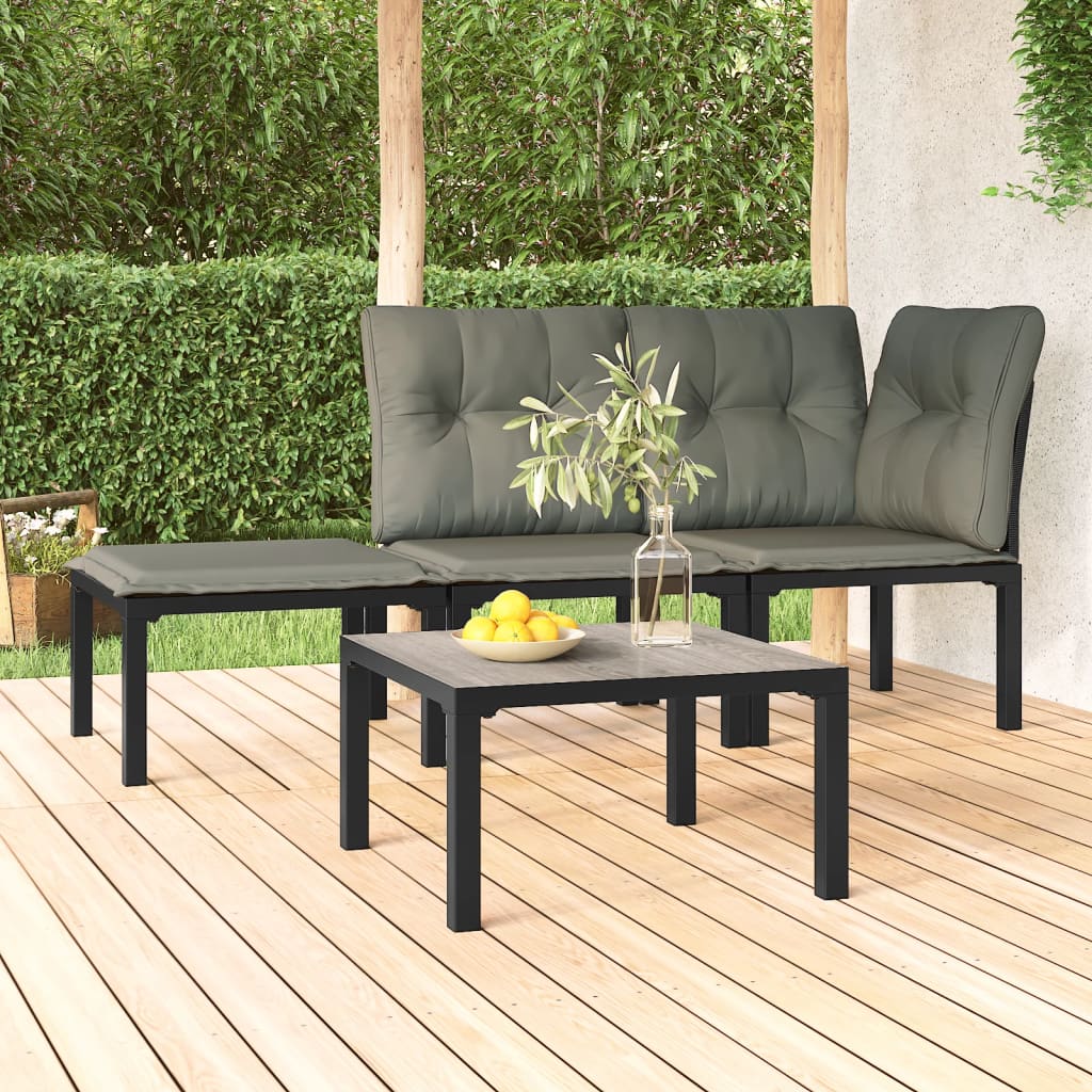 Salontafel Tuin 55X55X31 Cm Dpc En Staal Grijs