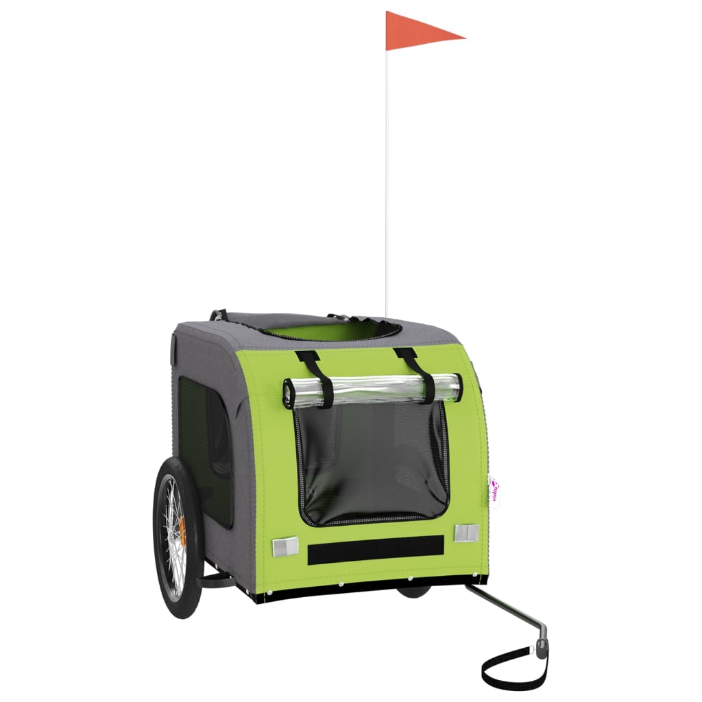 Hondenfietskar Oxford Stof En Ijzer Groen En Grijs