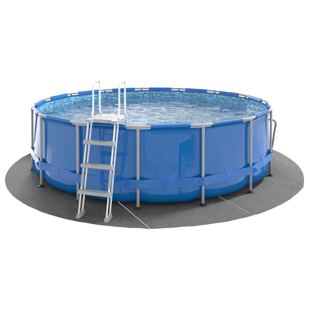 Zwembadgrondzeil Ø428 Cm Polyester Geotextiel Lichtgrijs