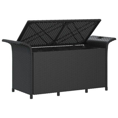 Tuinbank Met Kussen 116X46X57 Cm Poly Rattan Zwart