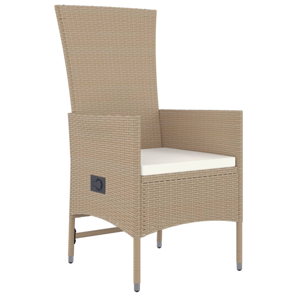 9-Delige Tuinset Met Kussens Poly Rattan Beige