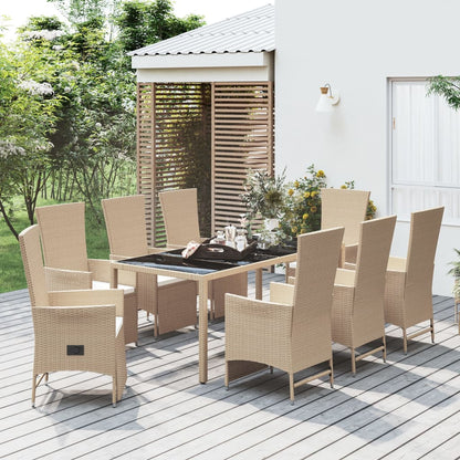 7-Delige Tuinset Met Kussens Poly Rattan Beige