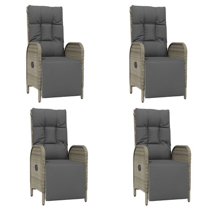 5-Delige Tuinset Met Kussens Poly Rattan Grijs