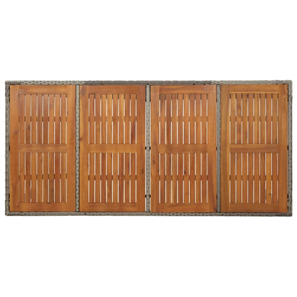 9-Delige Tuinset Met Kussens Poly Rattan Grijs