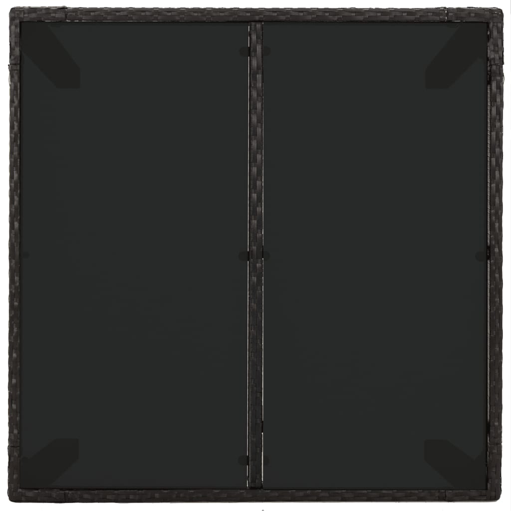 3-Delige Tuinset Met Kussens Poly Rattan Zwart