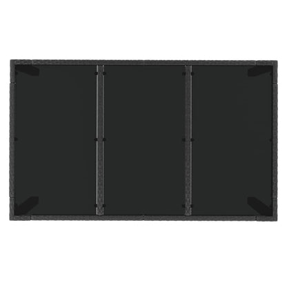 5-Delige Tuinset Met Kussens Poly Rattan Zwart