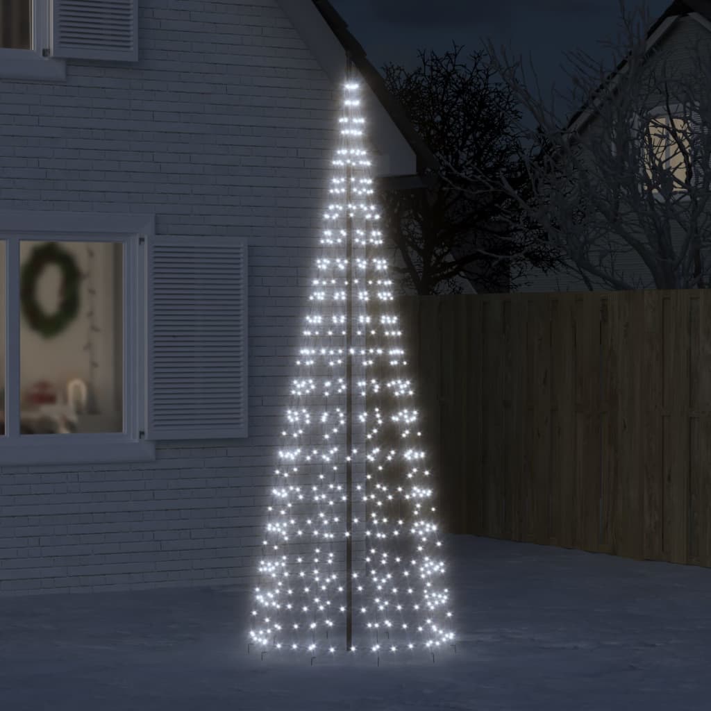 Led-Kerstboom Aan Vlaggenmast 3000 Leds Koud Wit Koudwit