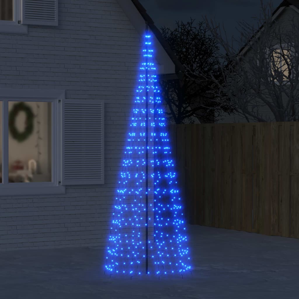 Led-Kerstboom Aan Vlaggenmast 3000 Led's Blauw