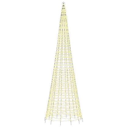 Led-Kerstboom Aan Vlaggenmast 1534 Leds Warm Wit Warmwit