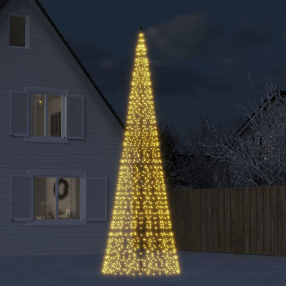 Led-Kerstboom Aan Vlaggenmast 1534 Leds Warm Wit Warmwit
