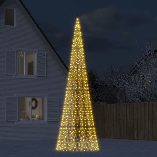 Led-Kerstboom Aan Vlaggenmast 1534 Leds Warm Wit Warmwit