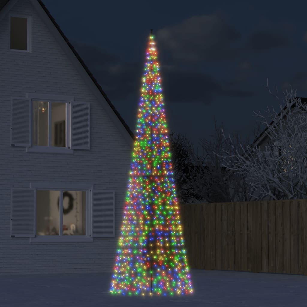 Led-Kerstboom Op Vlaggenmast 200 Leds Kleurrijk Multikleur