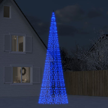 Led-Kerstboom Aan Vlaggenmast 3000 Led's Blauw