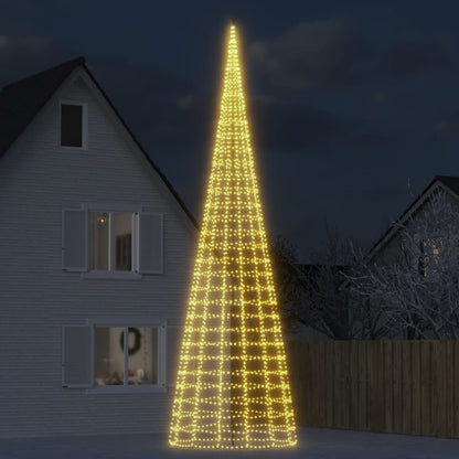 Led-Kerstboom Aan Vlaggenmast 1534 Leds Warm Wit Warmwit