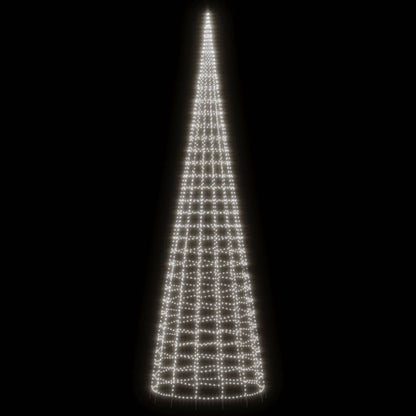 Led-Kerstboom Aan Vlaggenmast 3000 Leds Koud Wit Koudwit