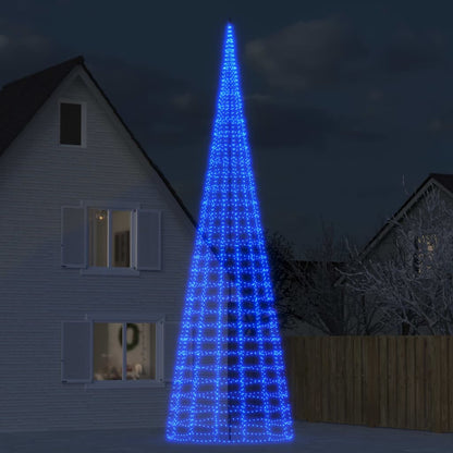 Led-Kerstboom Aan Vlaggenmast 3000 Led's Blauw