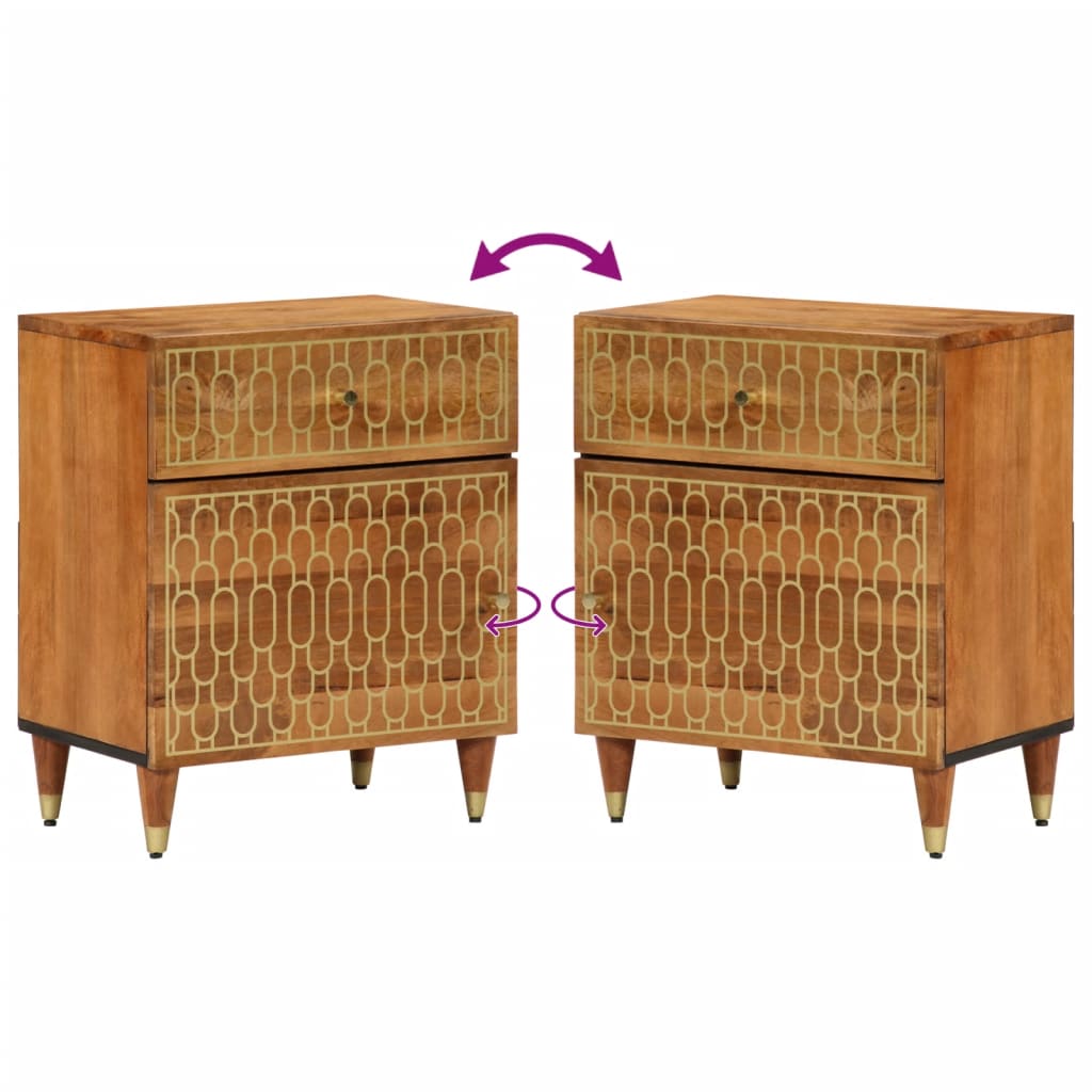 Nachtkastje 50X33X60 Cm Massief Mangohout