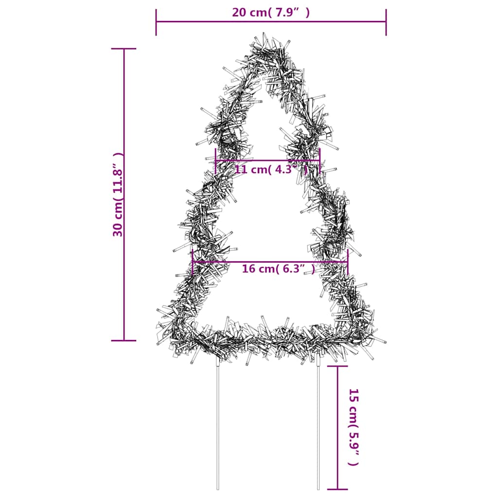 Kerstverlichting Kerstboom Met Grondpinnen 50 Led's 30 Cm