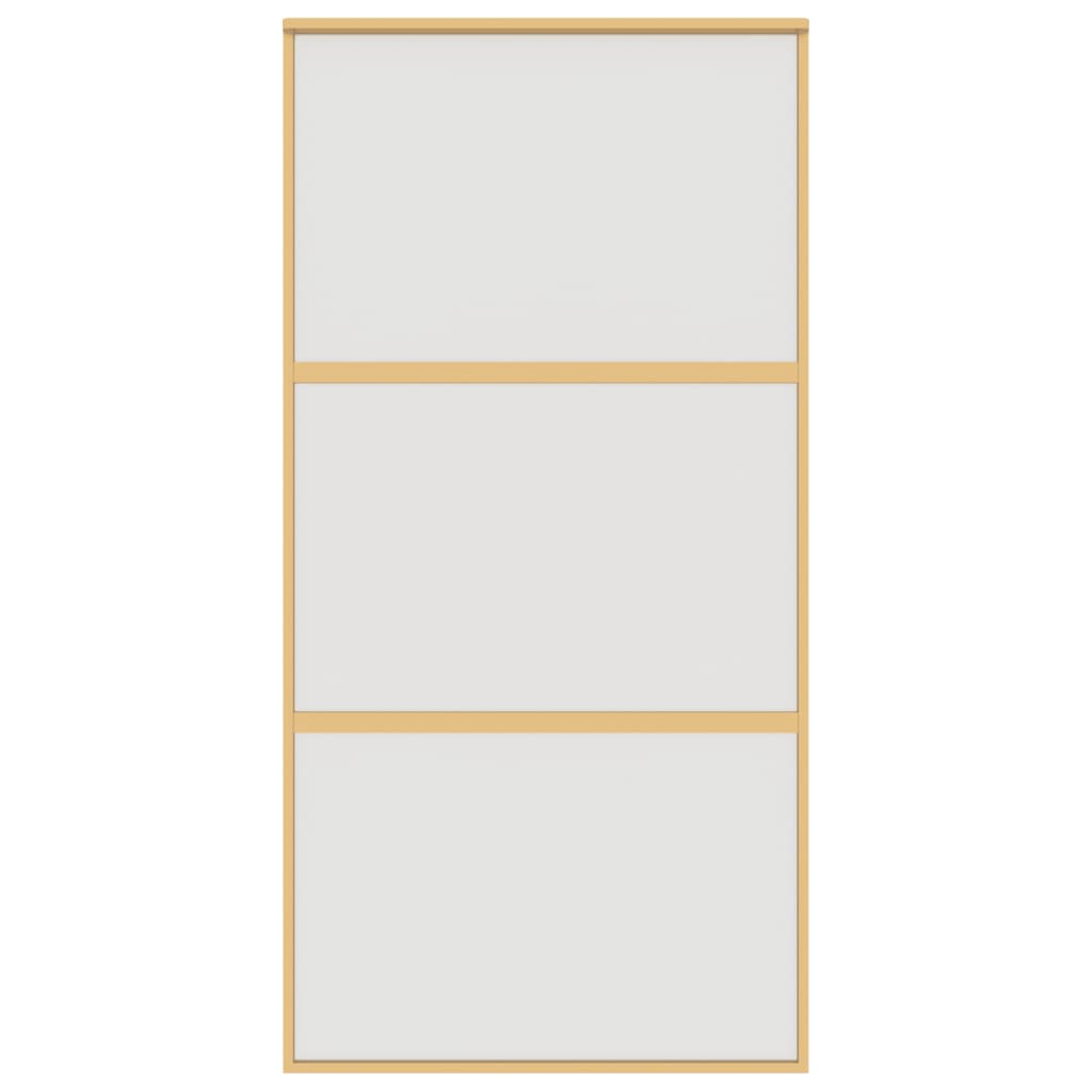 Schuifdeur 102,5X205 Cm Mat Esg-Glas En Aluminium Goudkleurig