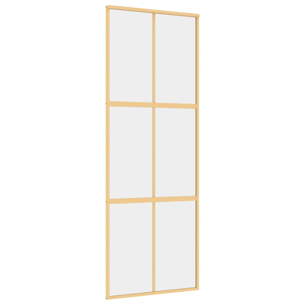 Schuifdeur 76X205 Cm Helder Esg-Glas En Aluminium Goudkleurig