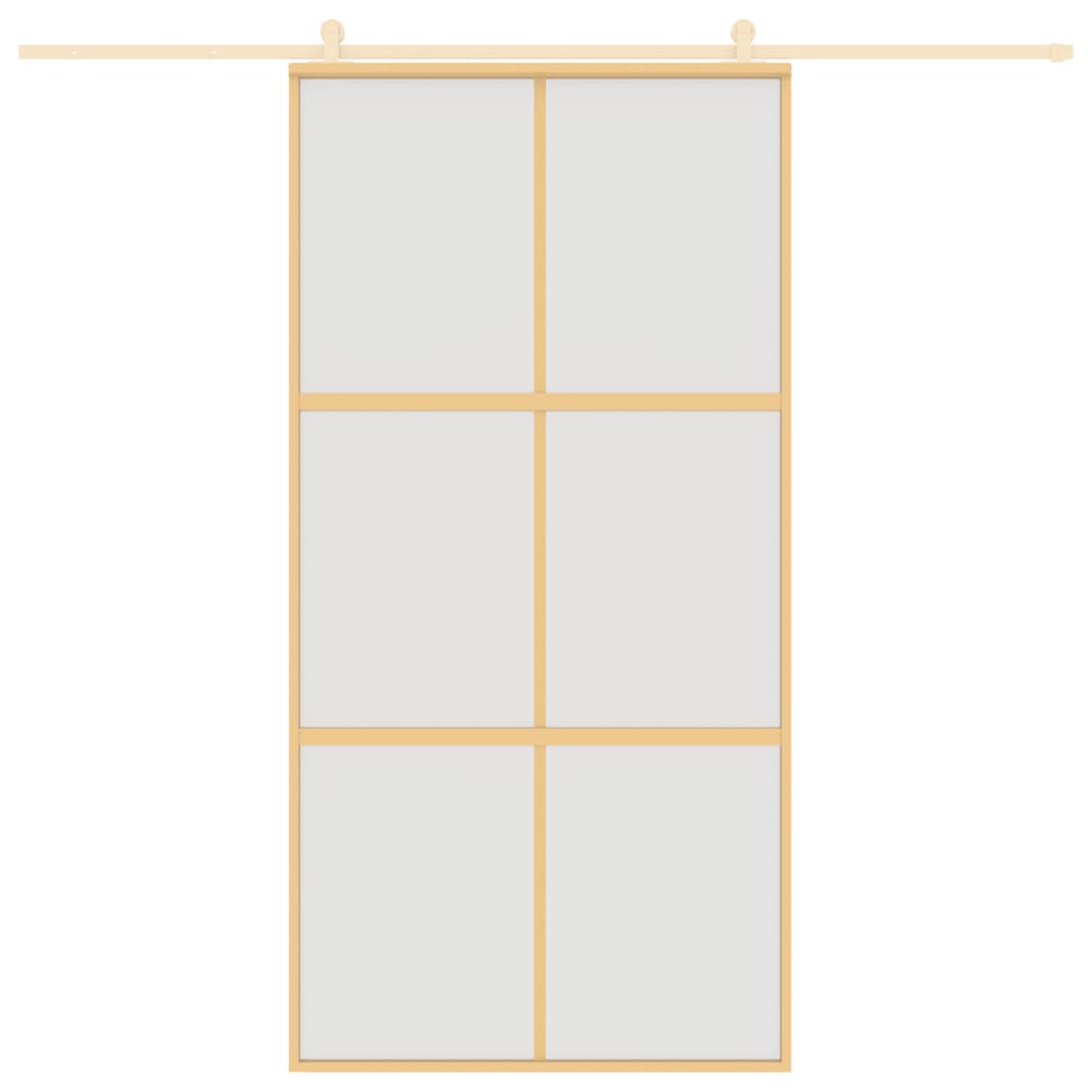 Schuifdeur 102,5X205 Cm Mat Esg-Glas En Aluminium Goudkleurig