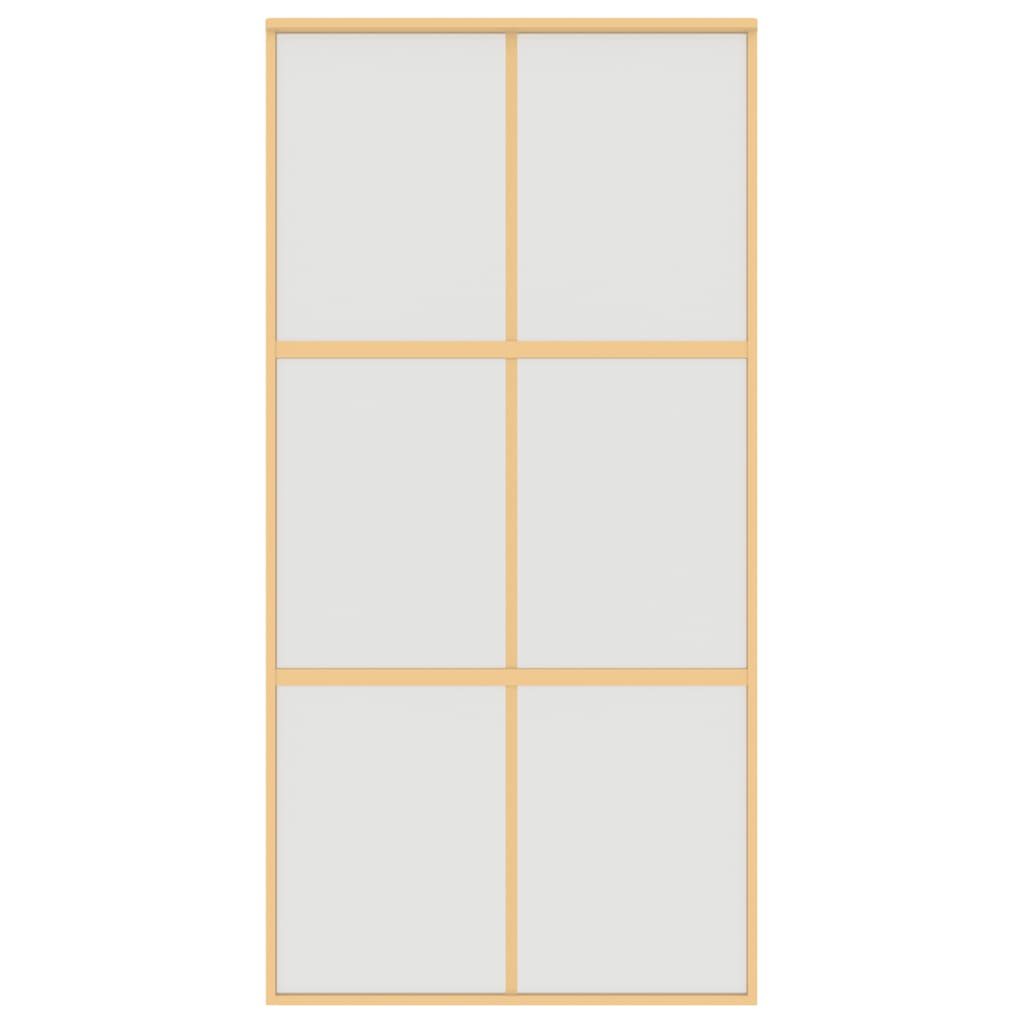 Schuifdeur 102,5X205 Cm Mat Esg-Glas En Aluminium Goudkleurig