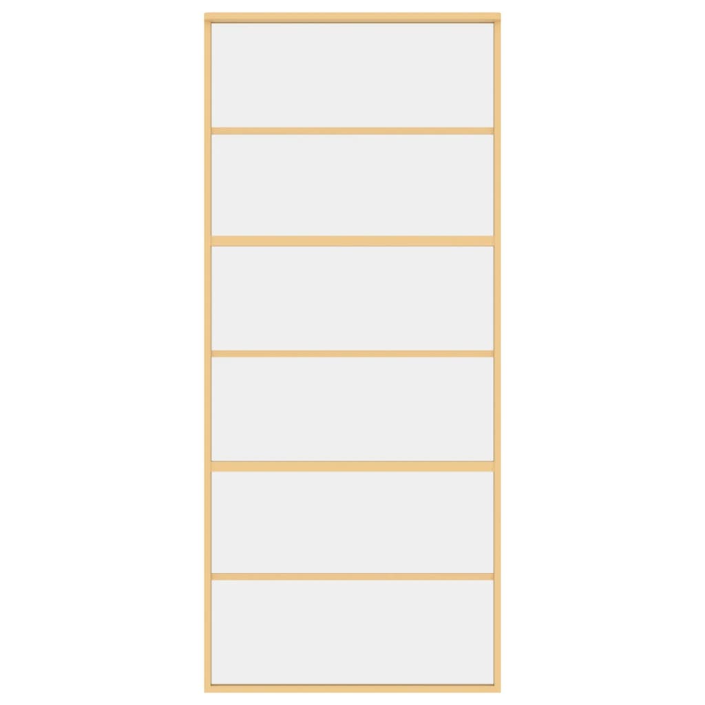 Schuifdeur 90X205 Cm Helder Esg-Glas En Aluminium Goudkleurig