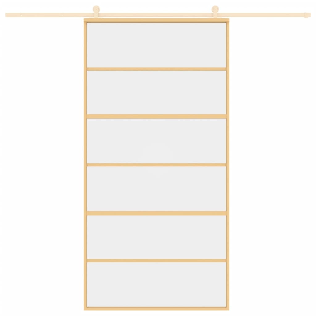 Schuifdeur 102,5X205 Cm Helder Esg-Glas En Aluminium Goudkleur