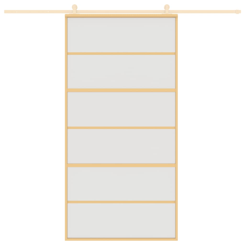 Schuifdeur 102,5X205 Cm Mat Esg-Glas En Aluminium Goudkleurig