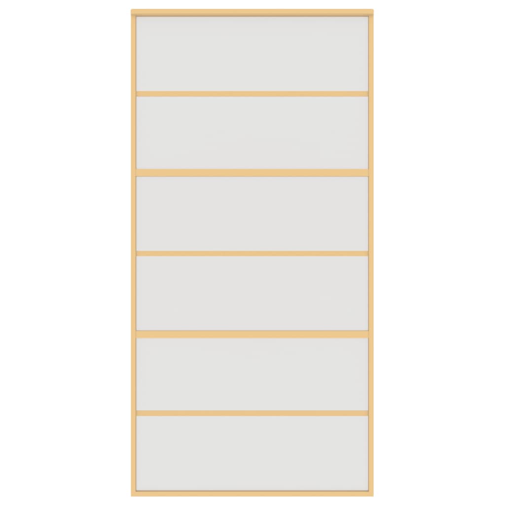 Schuifdeur 102,5X205 Cm Mat Esg-Glas En Aluminium Goudkleurig