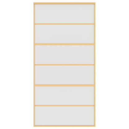 Schuifdeur 102,5X205 Cm Mat Esg-Glas En Aluminium Goudkleurig