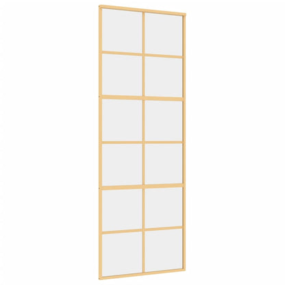 Schuifdeur 76X205 Cm Helder Esg-Glas En Aluminium Goudkleurig