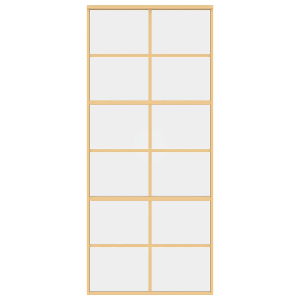 Schuifdeur 90X205 Cm Helder Esg-Glas En Aluminium Goudkleurig