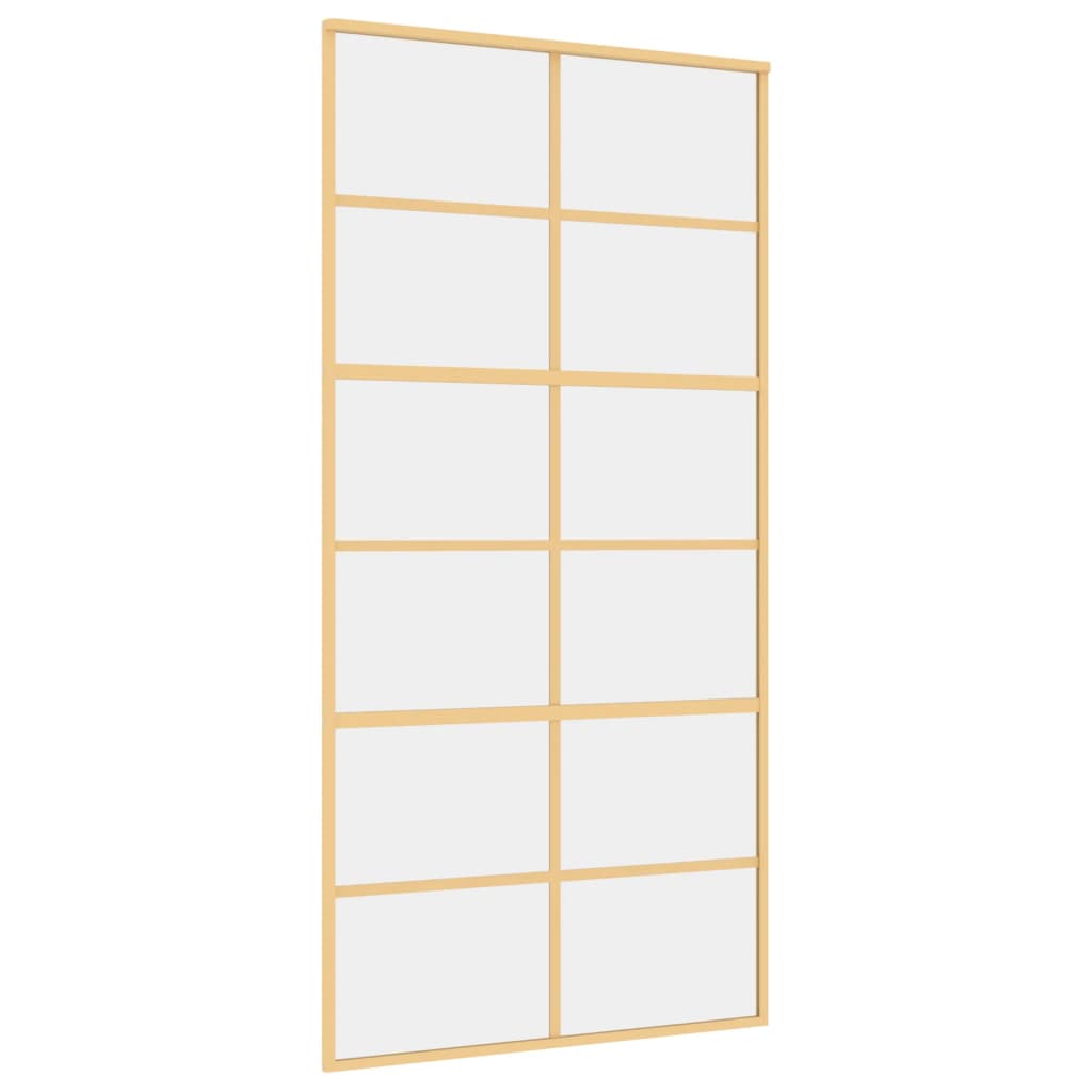 Schuifdeur 102,5X205 Cm Helder Esg-Glas En Aluminium Goudkleur
