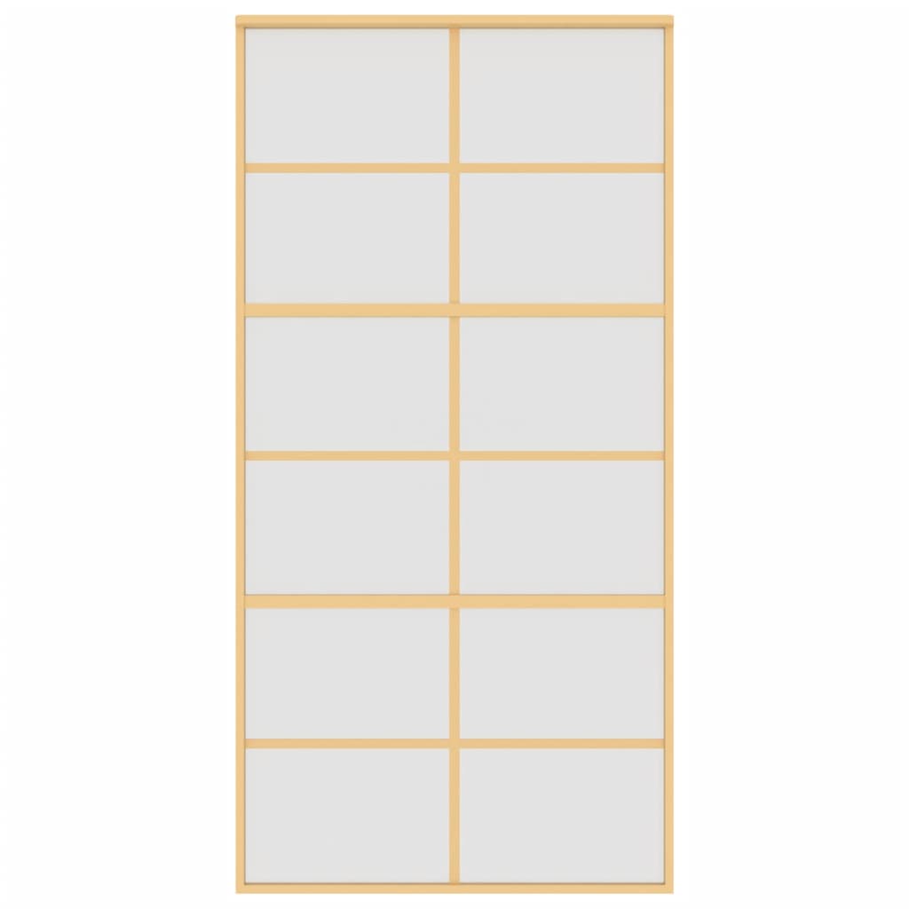 Schuifdeur 102,5X205 Cm Mat Esg-Glas En Aluminium Goudkleurig