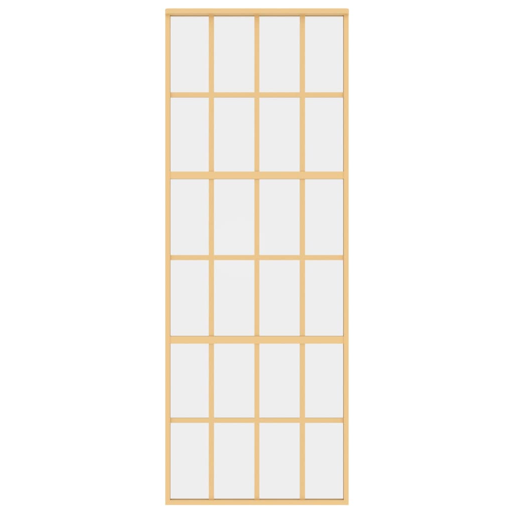 Schuifdeur 76X205 Cm Helder Esg-Glas En Aluminium Goudkleurig