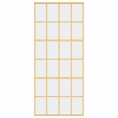 Schuifdeur 90X205 Cm Helder Esg-Glas En Aluminium Goudkleurig