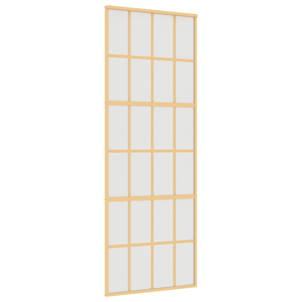 Schuifdeur 76X205 Cm Mat Esg-Glas En Aluminium Goudkleurig