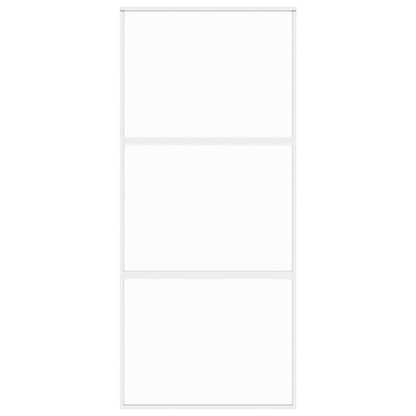 Schuifdeur 90X205 Cm Gehard Glas En Aluminium Wit