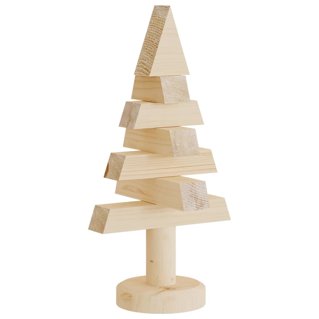 Kerstdecoraties Kerstboom 2 St 30 Cm Massief Grenenhout Naturel (Onafgewerkt)