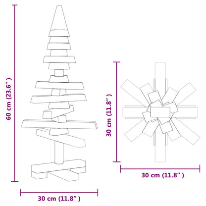 Kerstdecoratie Kerstboom Massief Grenenhout Naturel (Onafgewerkt)