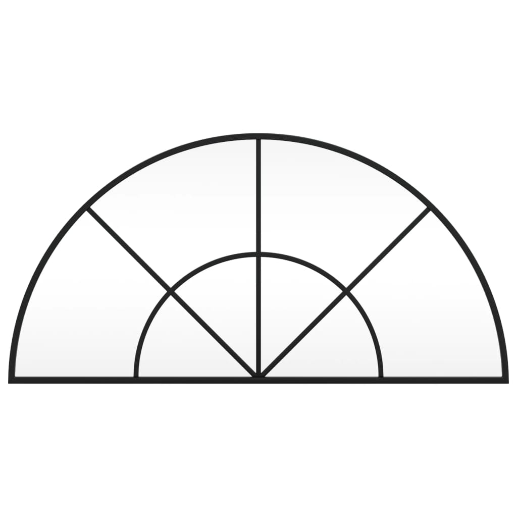 Wandspiegel Boog 80X40 Cm Ijzer Zwart