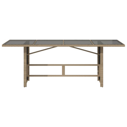 Tuintafel Met Glazen Blad 190X80X74 Cm Poly Rattan